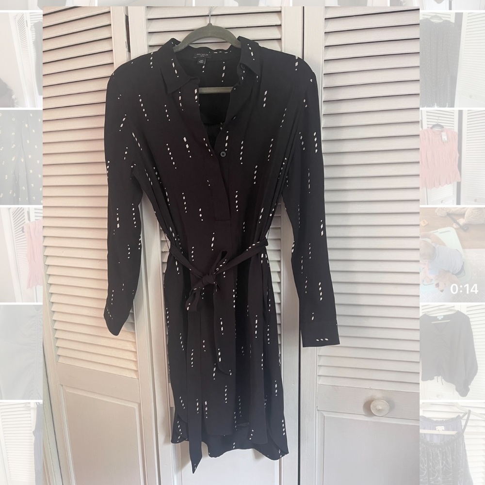 Ann Taylor Collared Button Dress - Sz Medium P